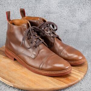 Allen Edmonds Patton Cap-Toe Weatherproof Boot Size 10.5 D Brown Dainite Sole